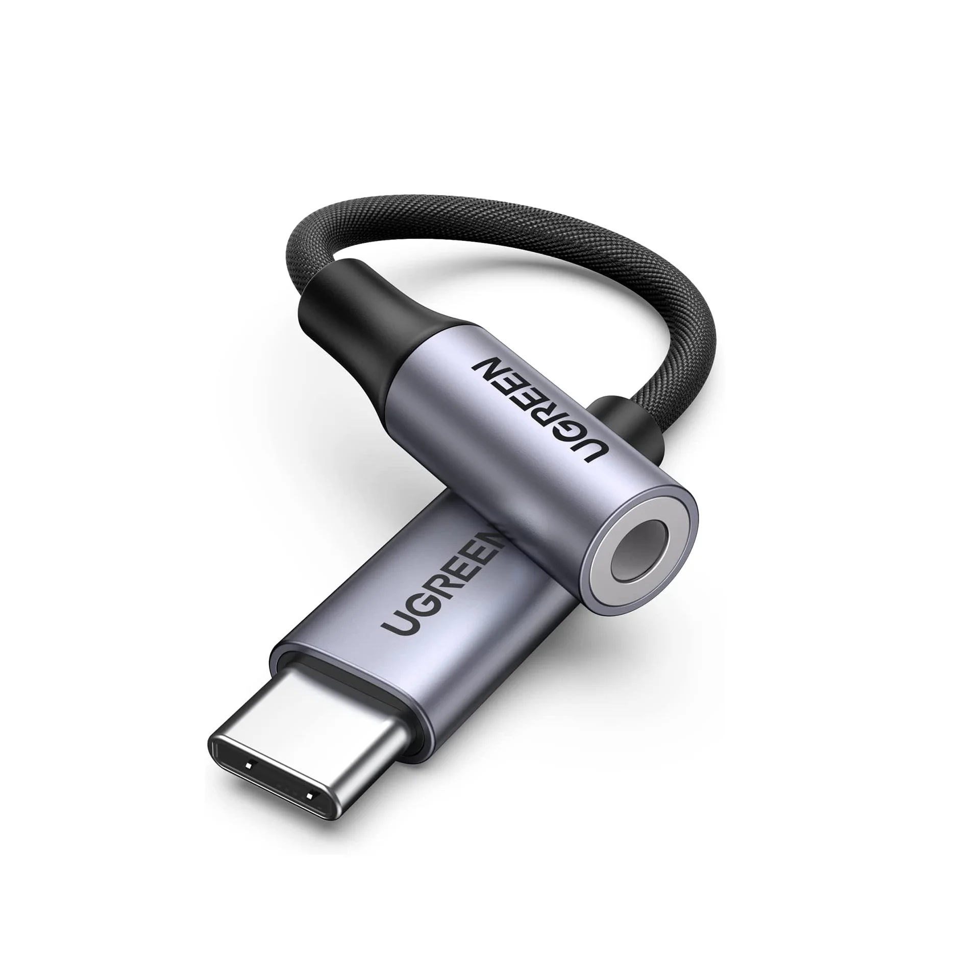 UGREEN USB C to 3.5mm Audio Adapter Type C to Headphone Aux Jack Dongle 24bit/96kHz HiFi DAC Braided Cable Cord