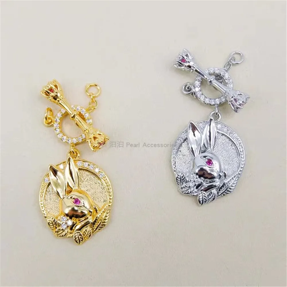 

DIY Pearl Clasps & Hooks Jewelry Necklace Bracelet Rose Red Rabbit OT Buckle Copper Plated 18K Gold V136