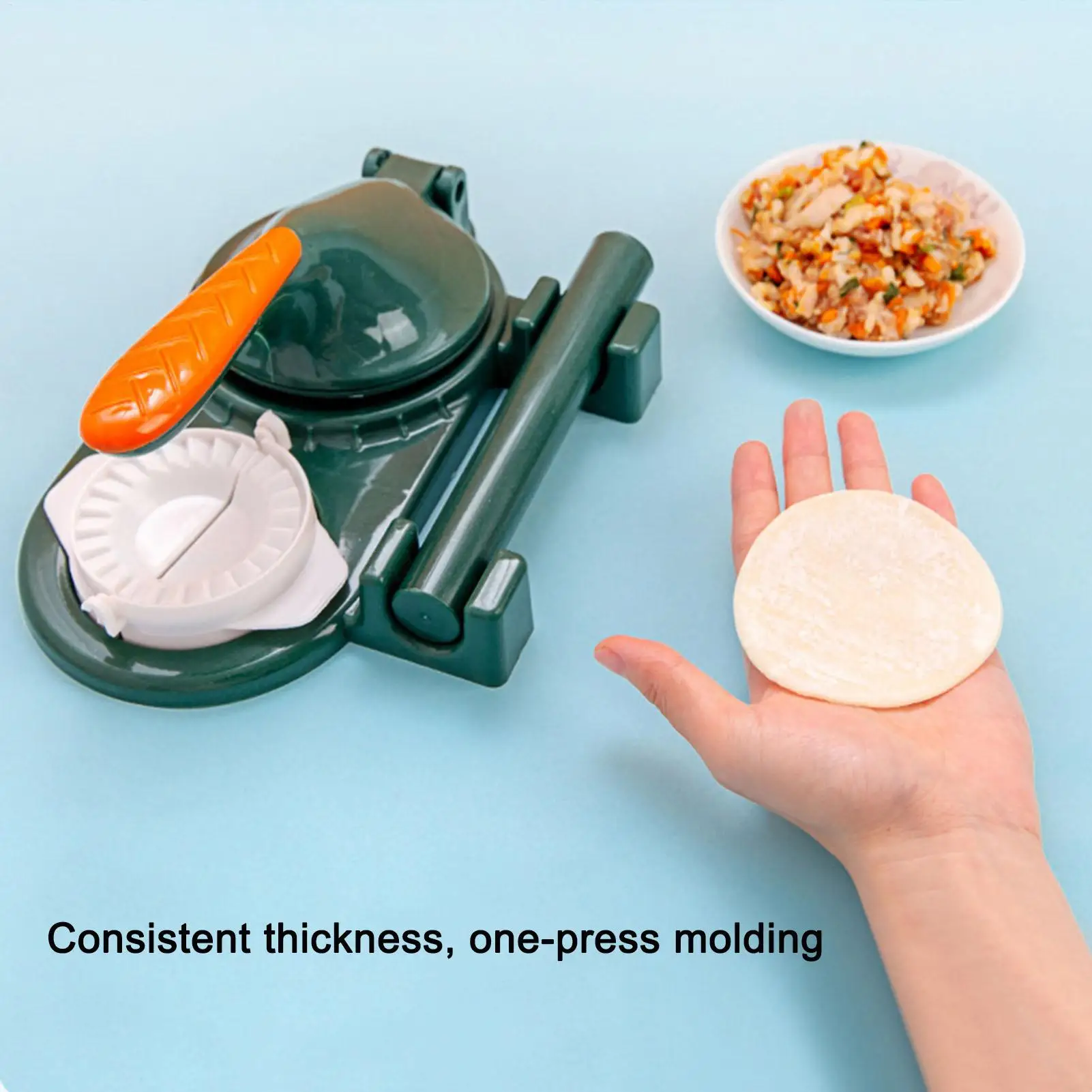 3in1 Dumpling Wrapper Tool Food Grade Manual Dumpling Wrapper Mold Labor-Saving Baking Pastry Rolling Pin Kitchen Accessories
