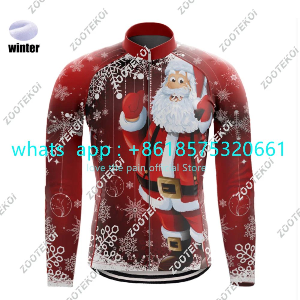 

Рождественский зимний термофлисовый велосипедный трикотаж, мужские теплые топы с длинными рукавами для горного велосипеда, дорожная велосипедная куртка, спортивная одежда на открытом воздухе