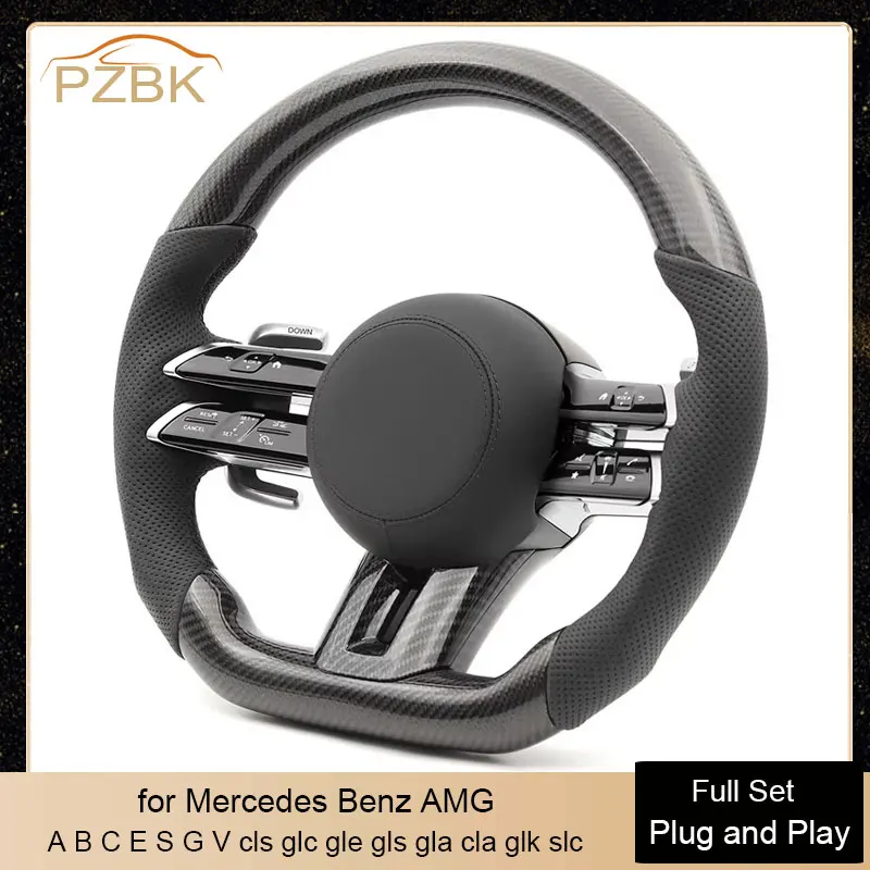 

Carbon Car Steering Wheel Complete Set for Mercedes Benz AMG W204 W205 W212 W222 W221 E63s C180 Cls Glc Gle Gls Gla Cla Glk Slc