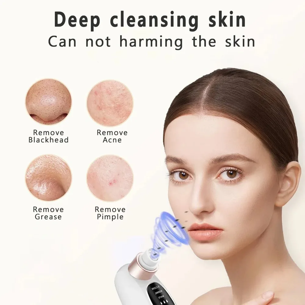 Facial Pore Cleansing Device Blackhead Remover Pore Vacuum Face Cleaner Electric Pimple Acne Black Head Removal USB Rechargeable