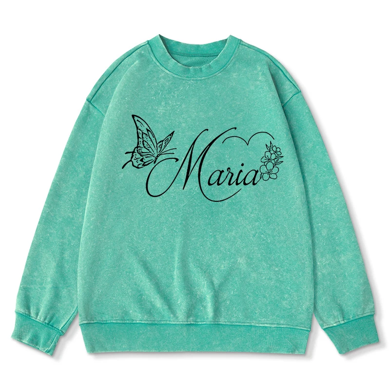 

Maria Butterfly Women Hoody Harajuku Warm Sweatshirt Fashion Versatile Everyday Washed Hoodies Autumn Casual Streetwear Female