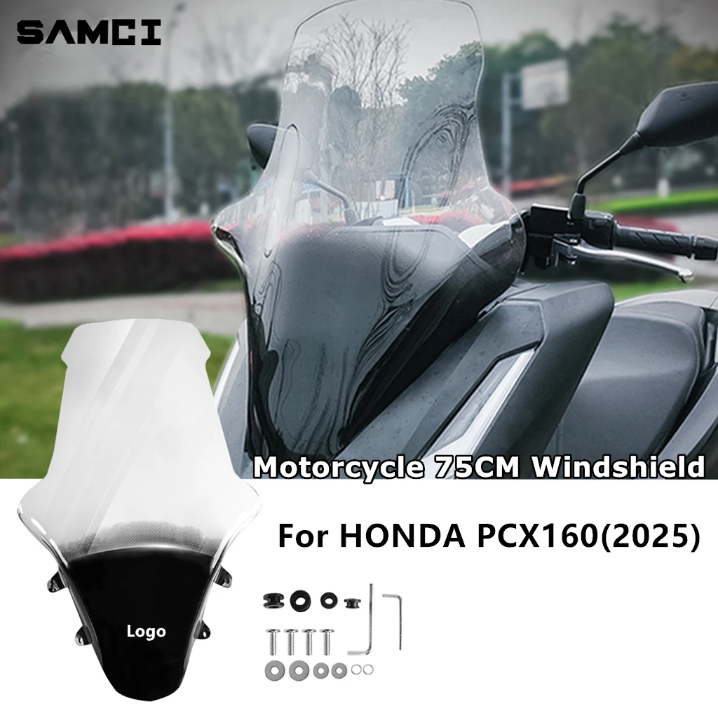 

Motorcycle 75CM Windscreen Transparent Wind Deflectors Fit for 2025 HONDA PCX160 PCX125 Modified Heightened Windshield