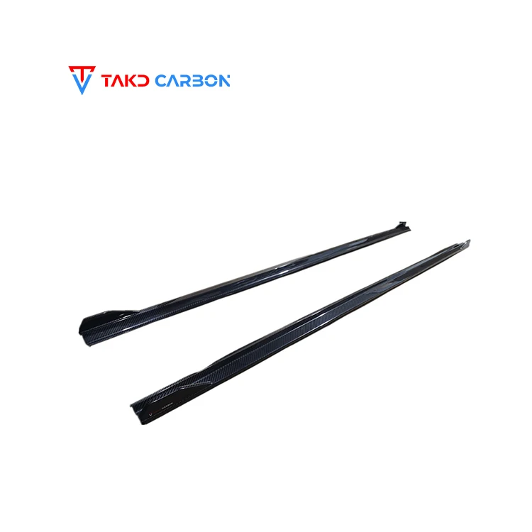 Carbon Real Car Data Development Dry Carbon Fiber universal rear spoilers Side Skirts Extensions For BENZ C63 W205