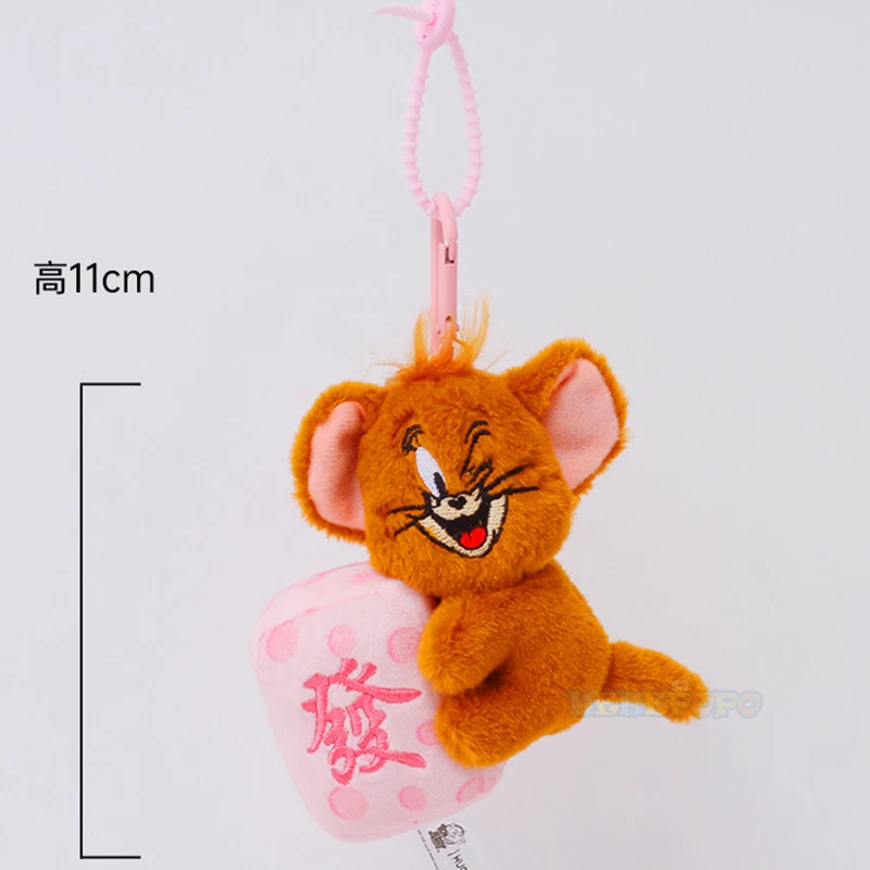 12cm Tom and Jerry Fortune Mahjong Plush Keychain Pendant New Year Tycoon Keychain Cute Bag Hanging - Image 6