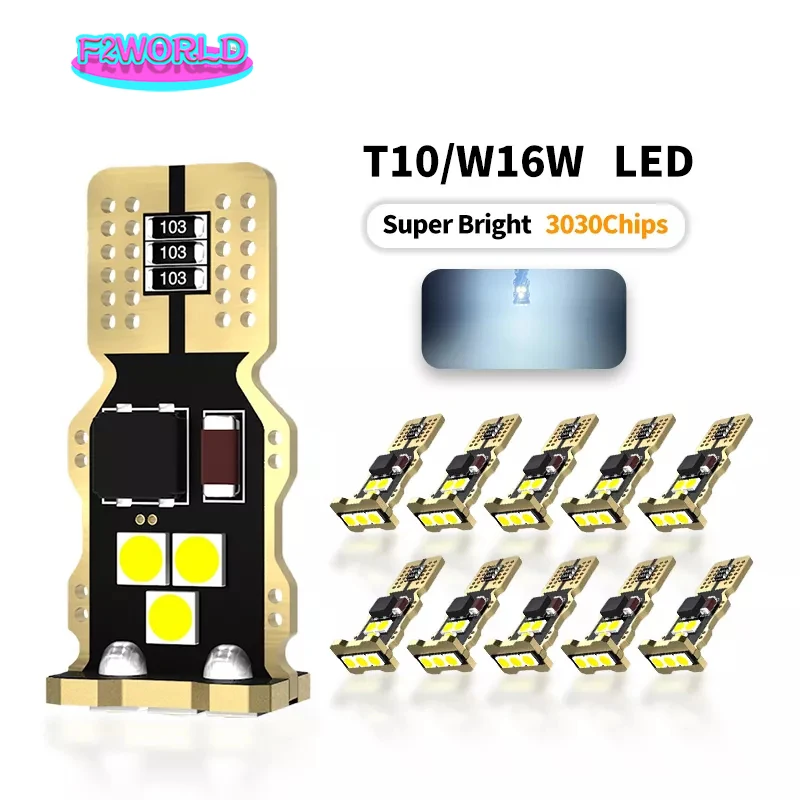 

50PCS Car Lights T10 led 192 194 168 COB W5W 3030 9SMD LED CANBUS Error Free Car DRL Marker Parking Light Bulb 6000K White 12V