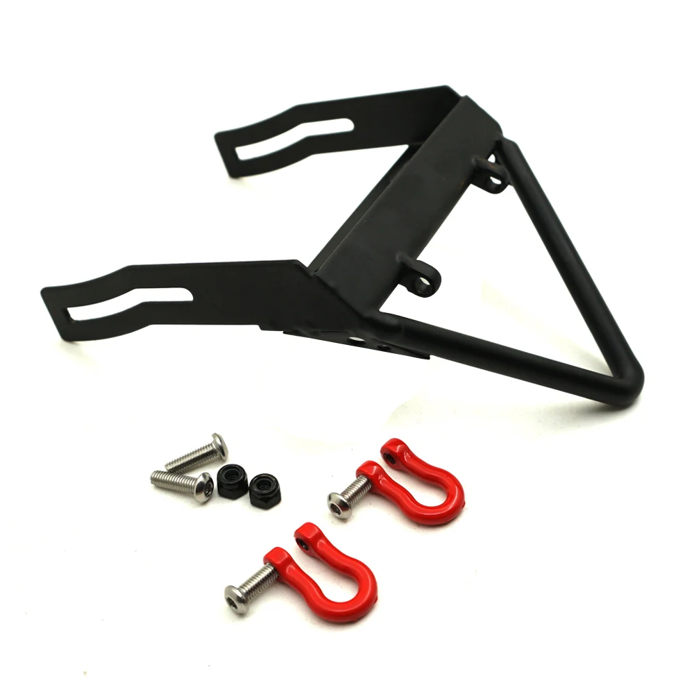 AXSPEED Metal Front Bumper with Winch Mount Shackles for Axial SCX10 Wrangler 90047 1/10 RC Crawler Car Upgrade Parts