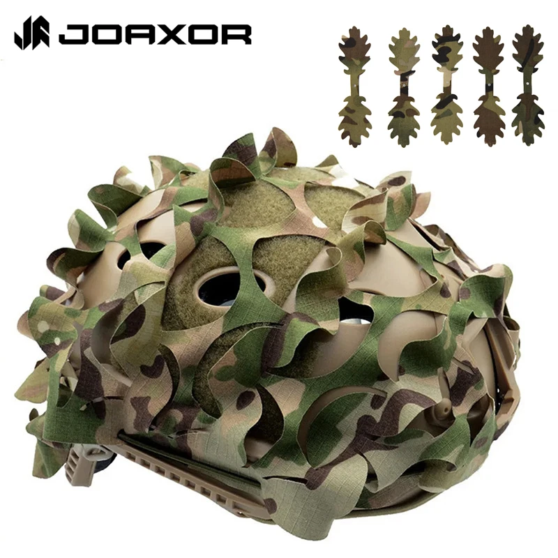 JOAXOR 전술 패스트 헬멧, 3D 카모 네트 커버, 스크림 나일론 드로스트링 페인트볼 낙하산 병 사냥 액세서리 