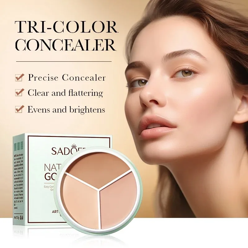 Three Color Concealer Palette Contour Highlighter Foundation Cream For Face Brightening Makeup Art