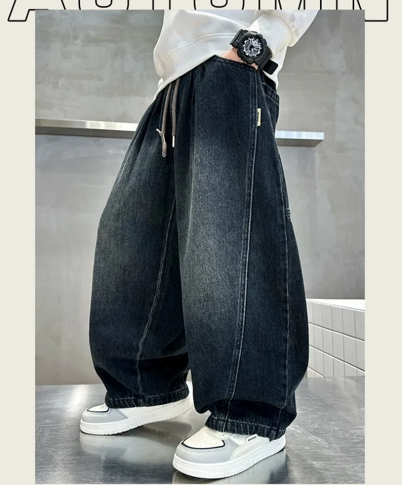 Teenager-Jungen-Jeans UNITIM 2026 Herbst Kinder-Jungen Vielseitige Patchwork-Jeans 4-14 Jahre Junge Jungen Schicke Gerade Hosen – Detail 23
