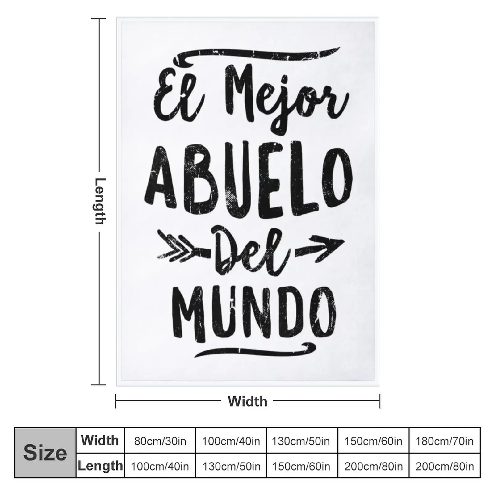 El Mejor Abuelo Del Mundo Grandpa Fathers Day Gift Throw Blanket couch cozy soft plush fuzzy picnic outdoor blanket