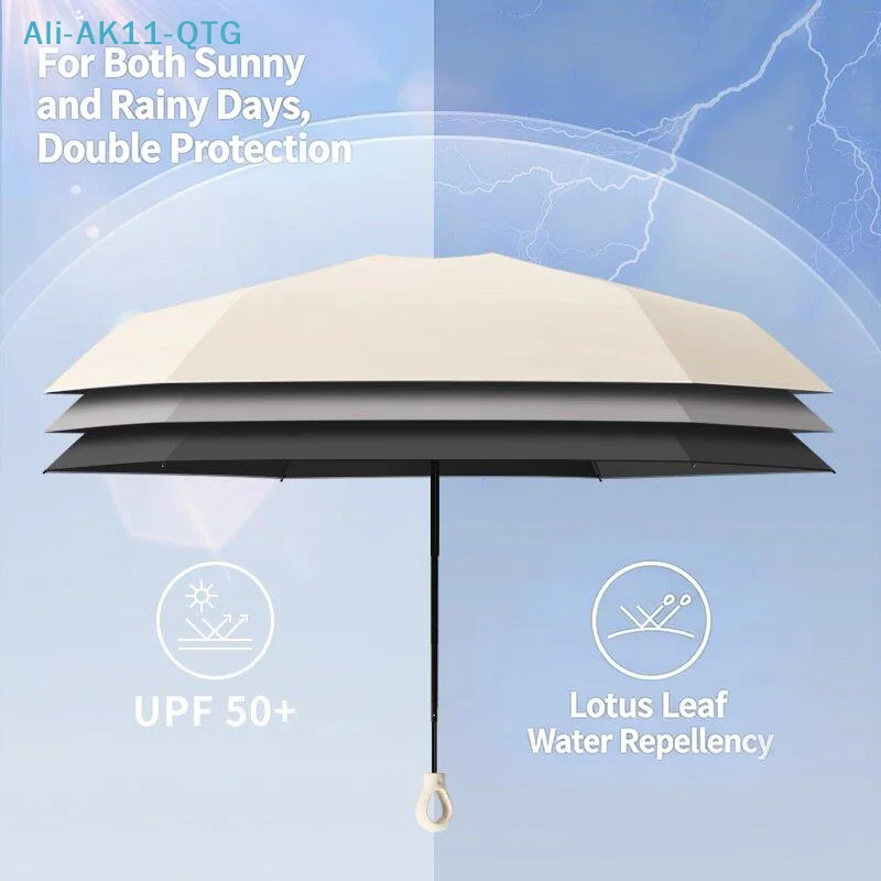 New UV Protection Mini Umbrella Ultralight 6-Fold Portable Sunshade For Women Outdoor Beach Travel Compact Windproof Quick Dry