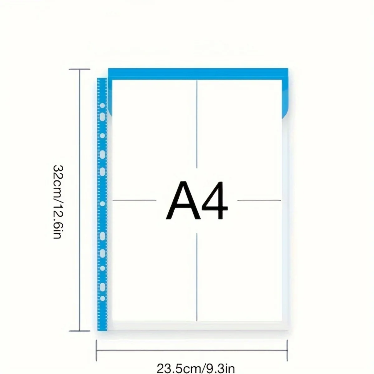 Bolsillos adhesivos de sobre de plástico transparente vertical, 6 uds., para bolsas de papel de 2/3/4 anillas, bolsas de papel de oficina, seis colores/juegos