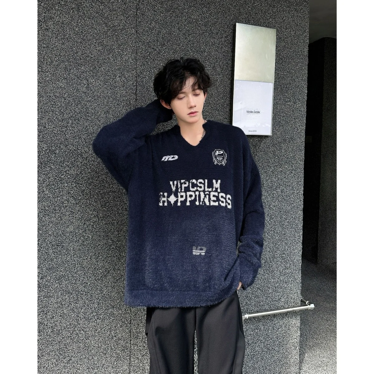 

American Retro Knitted Sweater Men's Loose Fit Autumn Winter New Sle Casual Lazy Cool Looking Sweater Jaet for Teens