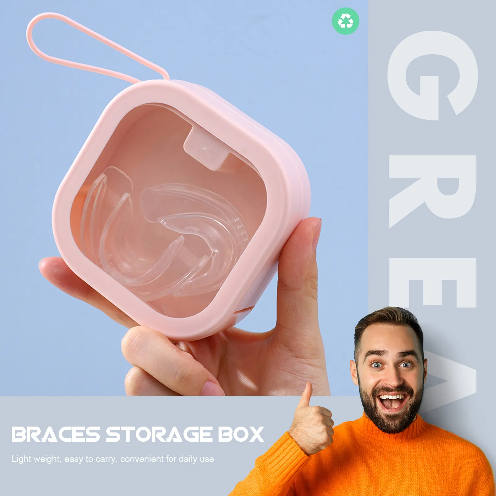 

1Pcs Teeth Orthodontics Storage Box Portable Braces Case for Dentures Retainers Strong ABS Tpe Material Long-Lasting Light