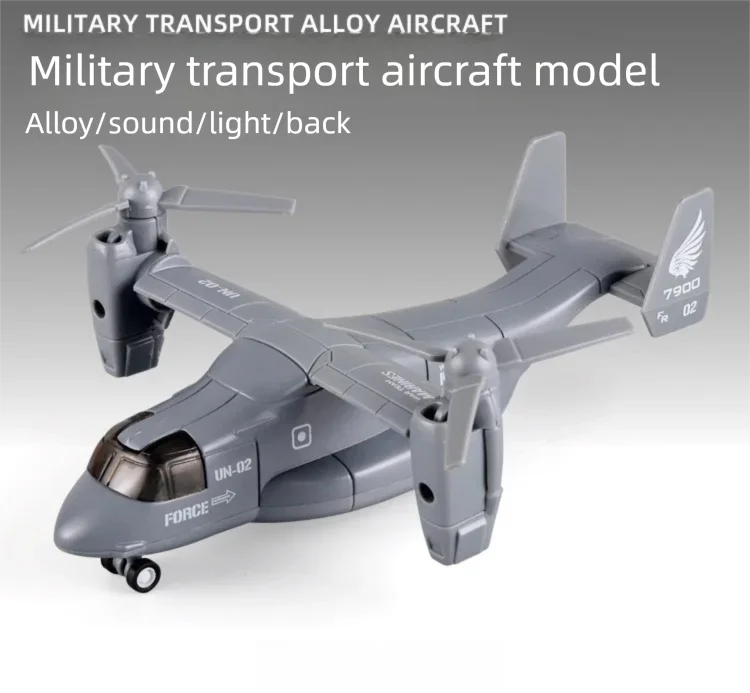 Diecast Alloy Simulation Fish Eagle Transport Fighter Aircraft Model Airplane Kit With Sound Pull Back For Collection Ornaments