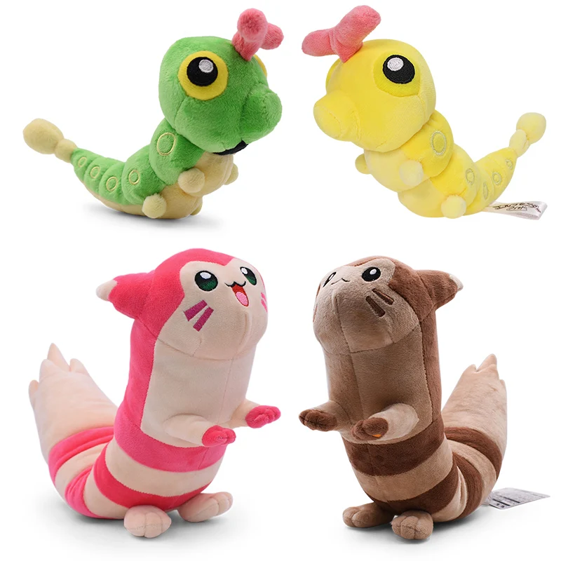 Anime Pokemon Plush Toy Caterpie Butterfree Furret Soft Stuffed Toys Animal Peluche Doll