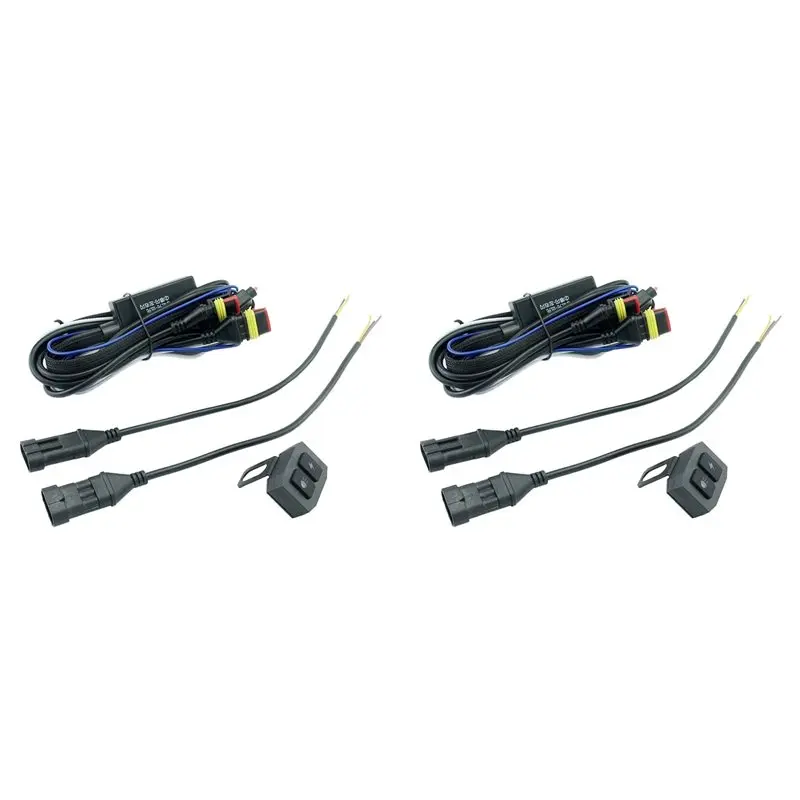 Exclusive 2X Motorcycle Led Fog Light Lamp Wiring Harness Relay Wire Switch High Low Moto Spotlight Cable