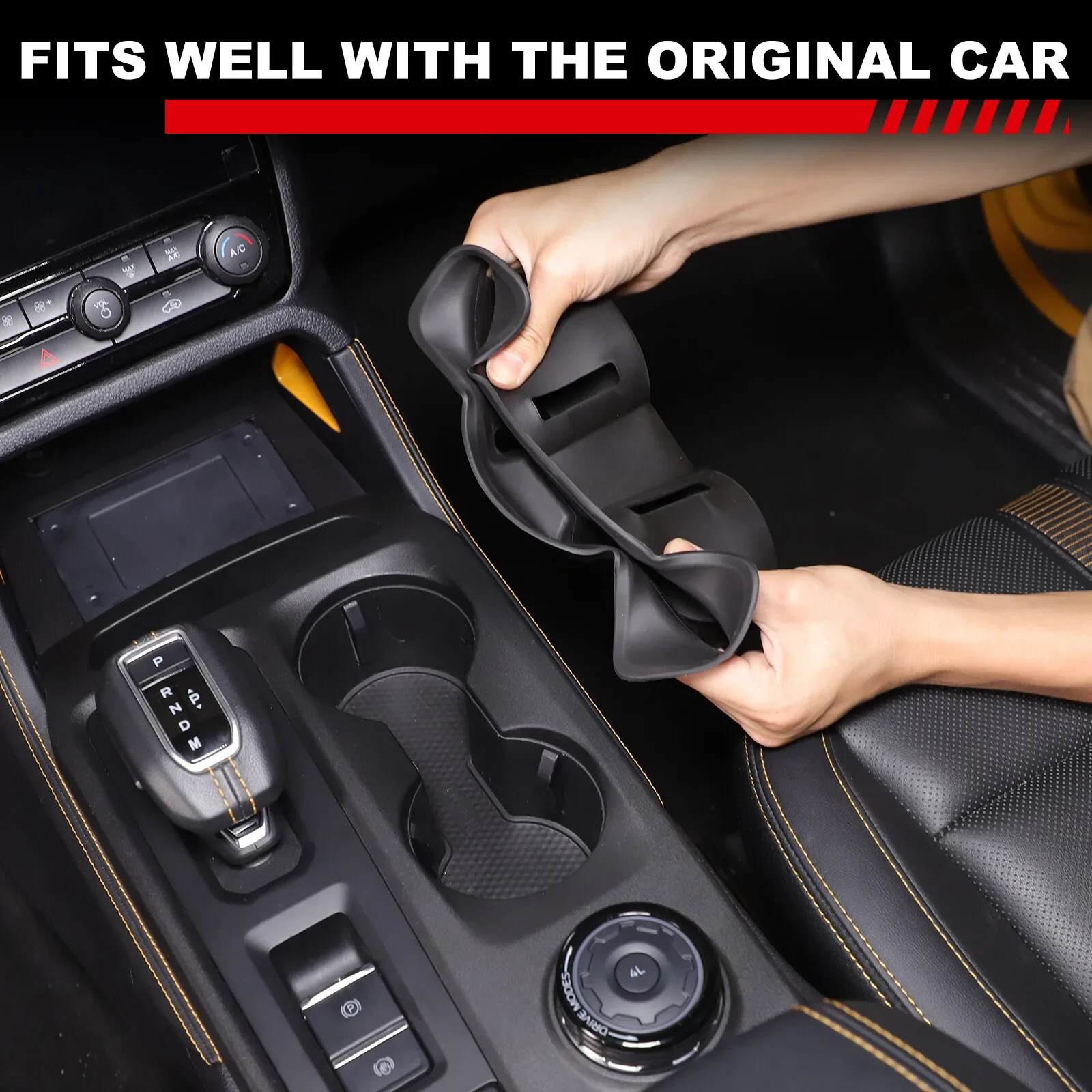 

1PCS TPE Black Car Center Console Cup Holder For Mount Ford Ranger 2023 2024 2025 Car Beverage Mount Protection Accessories