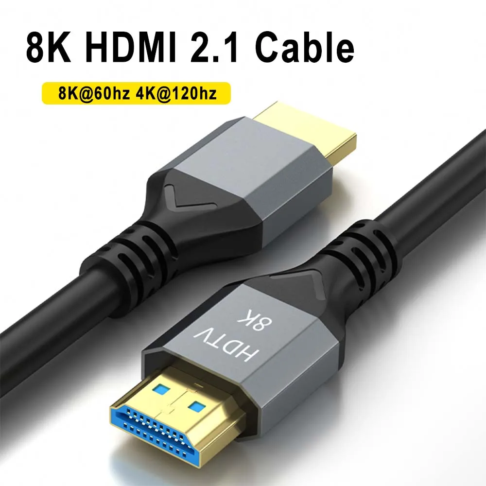 48Gbps HDMI 2.1 Kabel 8K@60Hz 4K@120Hz UHD HDR Hochgeschwindigkeits-8k-HDMI-zu-HDMI-Kabel für 4k HDMI HDTV Gaming-Monitor und mehr – Detail 1