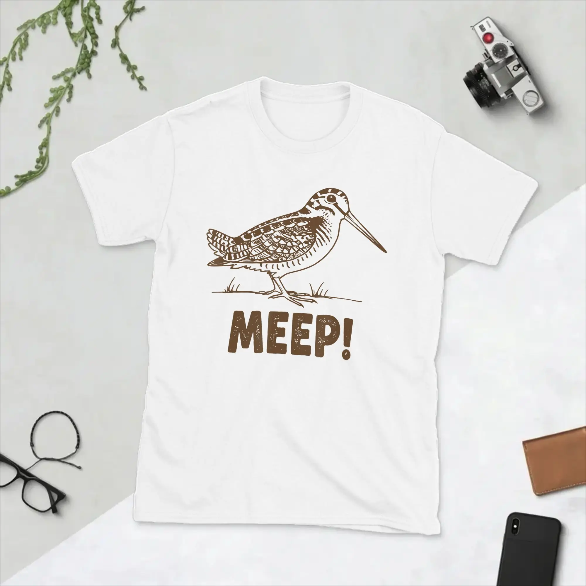 Men's T-Shirt Meep Bird Meme Saying Meep Birds American Woodcocks Bird Pure Cotton Tees Short Sleeve T Shirts Round Neck Clothes