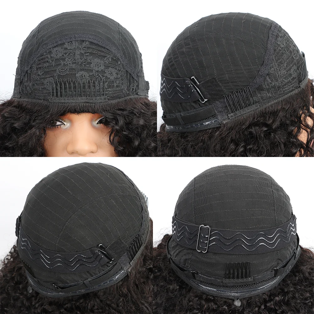 Wig Rambut Asli Keriting Kepadatan 250% Model Half Wig, Dapat Dibalik, Ramah untuk Pemula, untuk Wanita Kulit Hitam