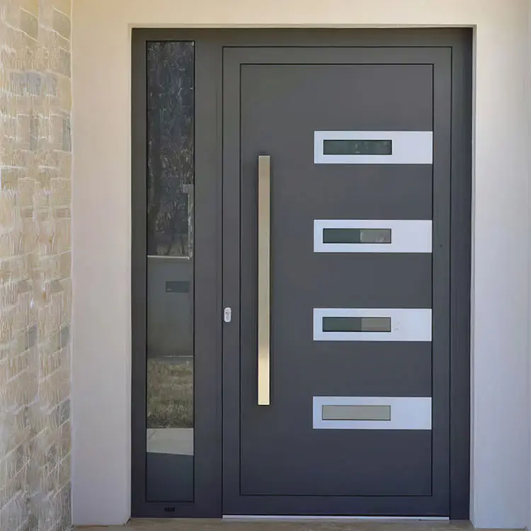 Retro Design High Quality Double Door Rainproof and Rustproof Aluminum Alloy Hinged Doors Long Lasting Durable Entrance Doors