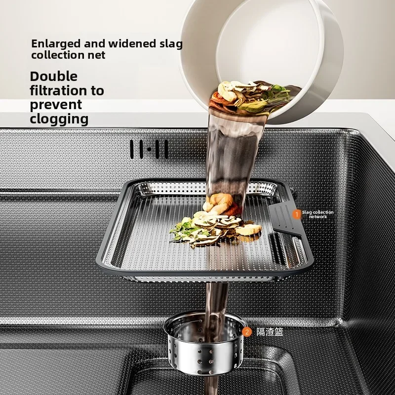 Thick 4mm Stainless Steel Kitchen Sink Large Single Bowl Utility Basins Drainage Farmhouse Undermount Style for Washware