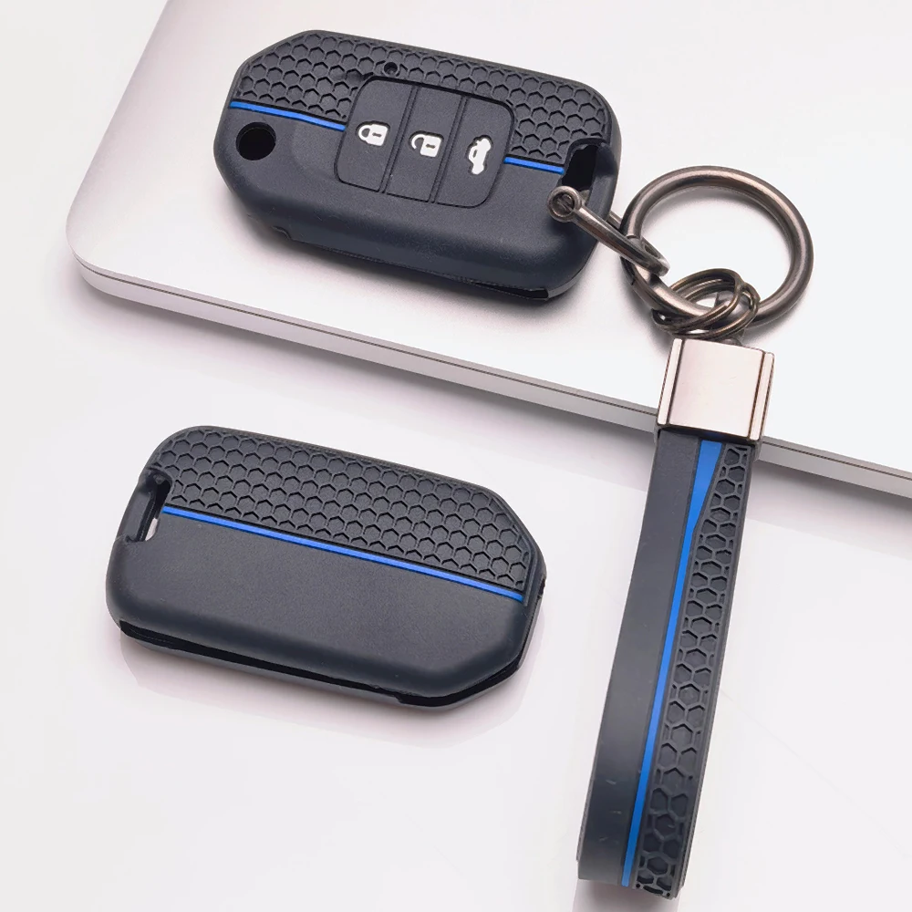 Remote Cover for Honda Civic CRV HRV Accord City Brio BRV Mobilio Jazz Key Case Hex Pattern Grip Racing Accent Design