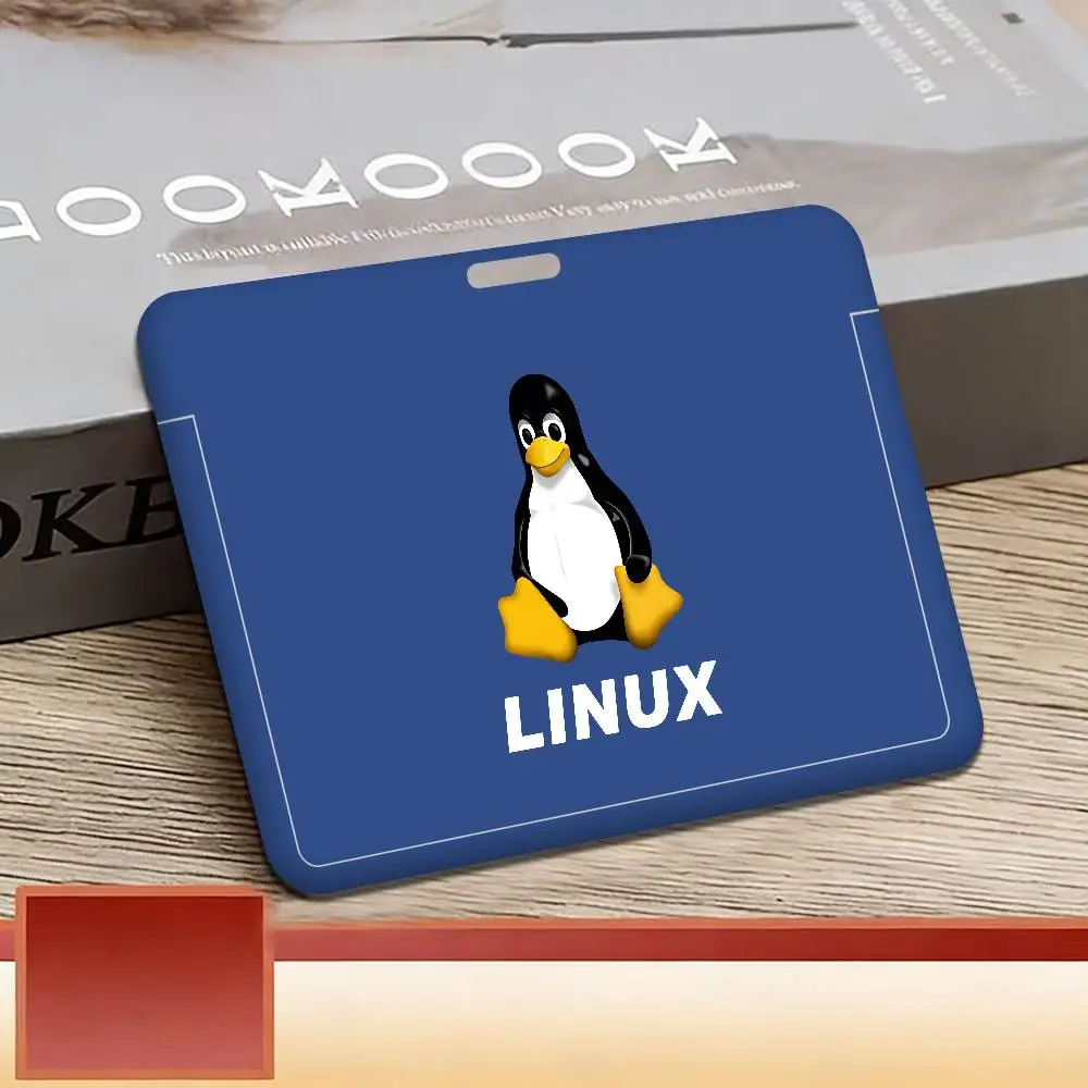 Linux Operating System Tux Penguin Unisex Work ID Card Holder Lanyard Badge Holders Business Exhibit School Strap Neck Hang - view 3