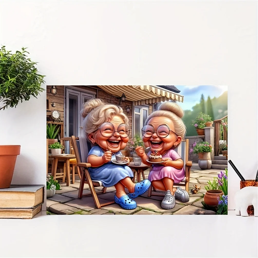1000pcs Grandma'S Afternoon Tea Jigsaw Puzzle - Large Paper Puzzle Toy for Adults, Family Interaction Game, DIY Home Decor, Ch view 3