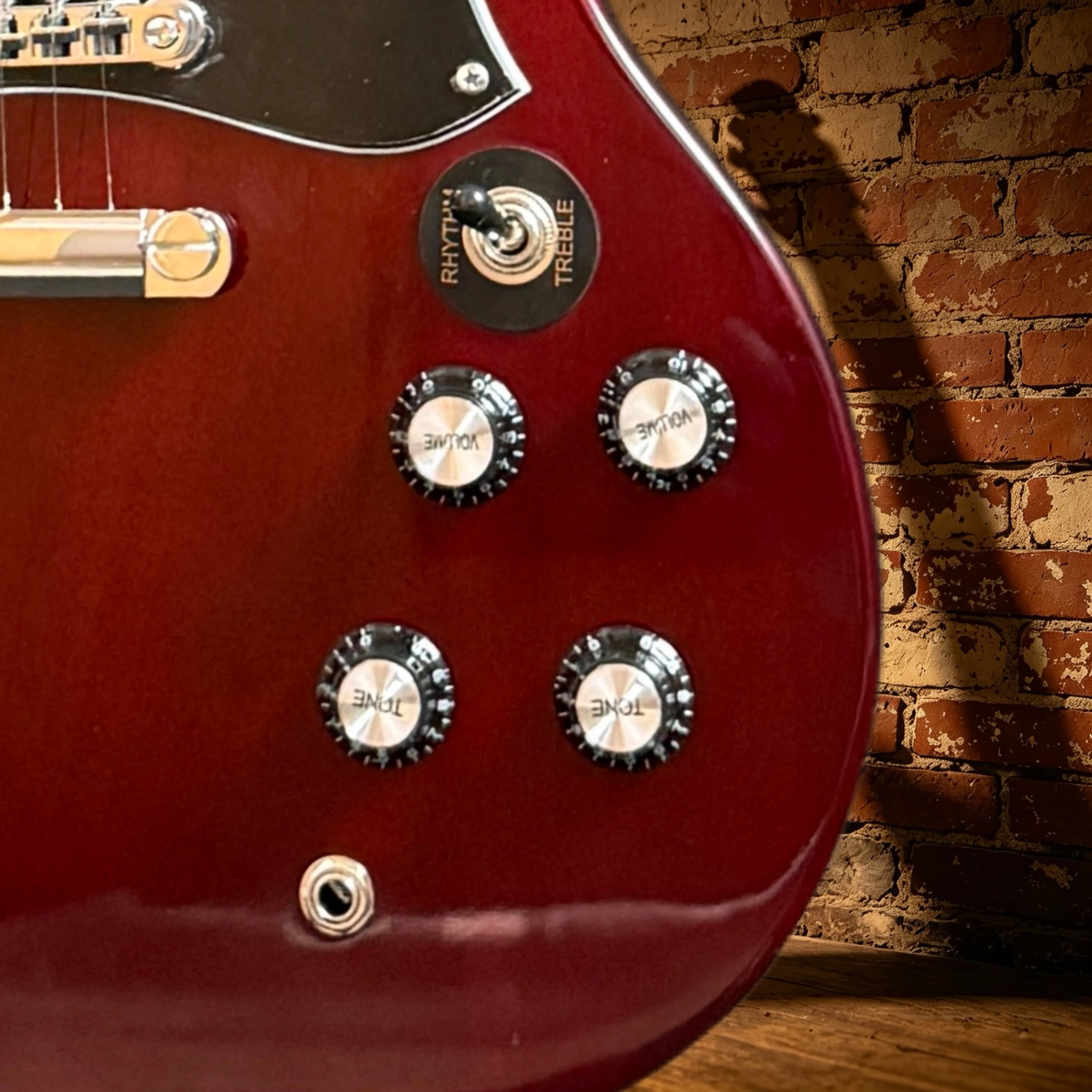 Electric Guitar 2026 New Product Selection Wine Red Big Black Protective Board High Quality Knob Hard Rock Solid Wood Body