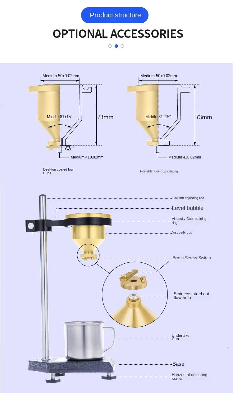 LND-1 coated four cup viscometer desktop T-4 cup 100ML