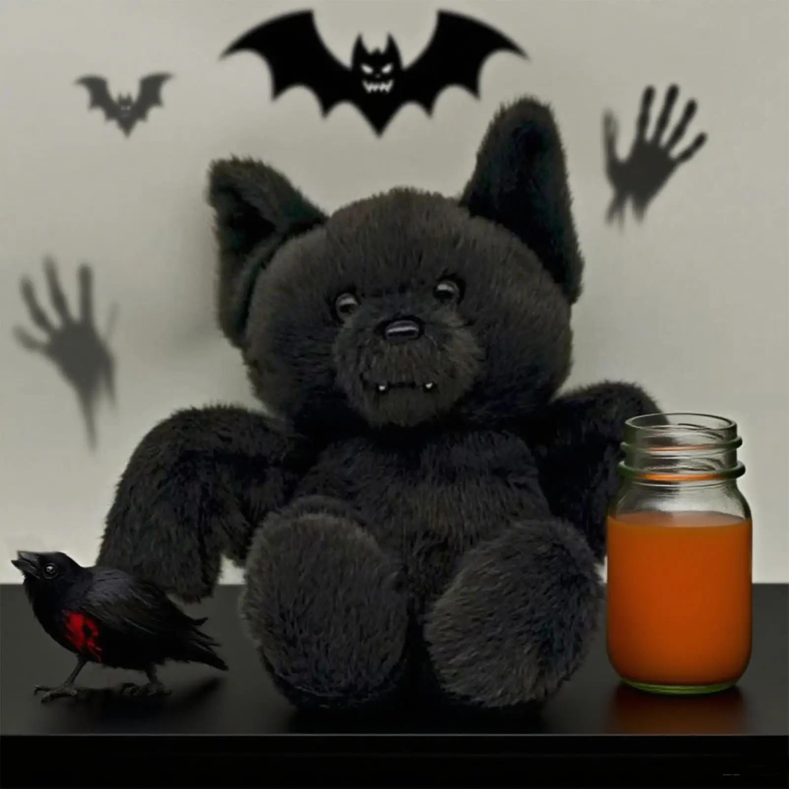 Halloween Bat Plush Plushie Bat Bear Soft Halloween Dolls Companion Doll Stuffed Animal Plush for Halloween Devil Companion Toys