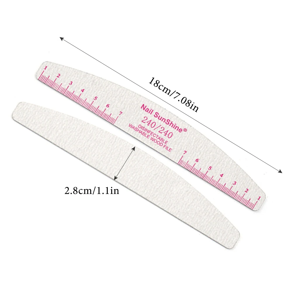 5/10 قطعة مبرد أظافر عازلة مع مسطرة مزدوجة الجانب الصنفرة 100/180 المتقلب الجير مانيكير الملفات الرملي تلميع الأظافر الإكسسوارات #6