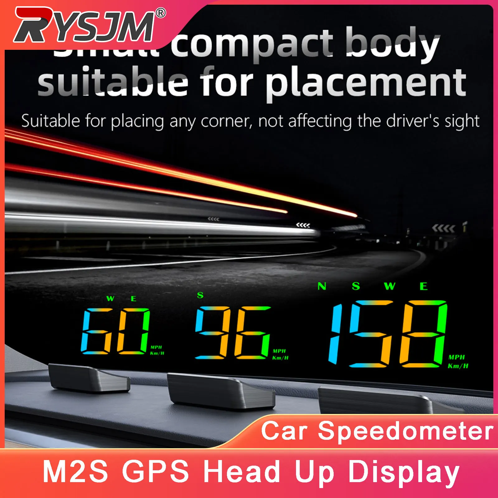 M2S GPS Universal HUD Head Up Display Projection Compass Speed Display Plug and Play Car Speedometer Car Electronic Accessories