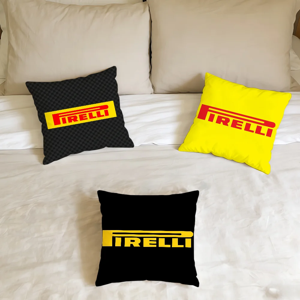 Funda de cojín con logotipo P-Pirelli-ES, funda de cojín suave y agradable para la piel, regalos de cumpleaños y aniversario para el hogar y la oficina