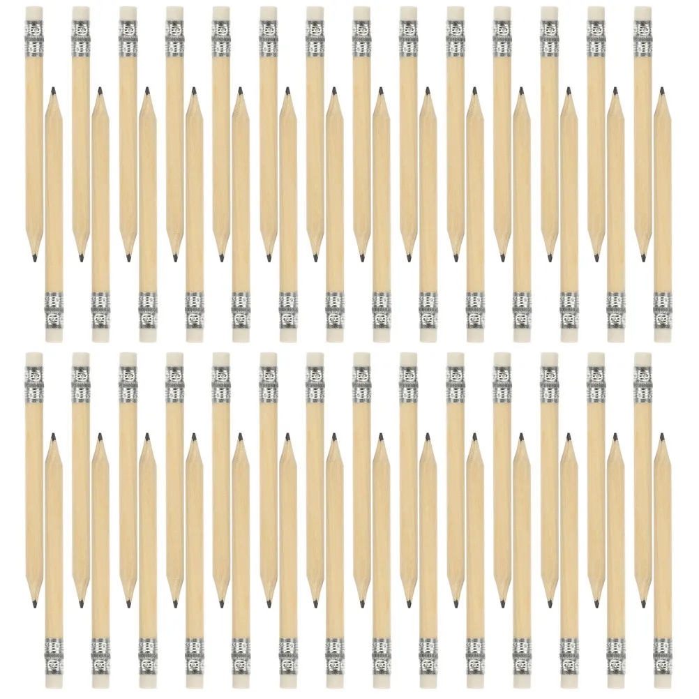 

40Pcs Mini Short Wooden Pencils Log Style Pencils for Writing Sketching Drawing Journaling Art Work Office Golf Drafting