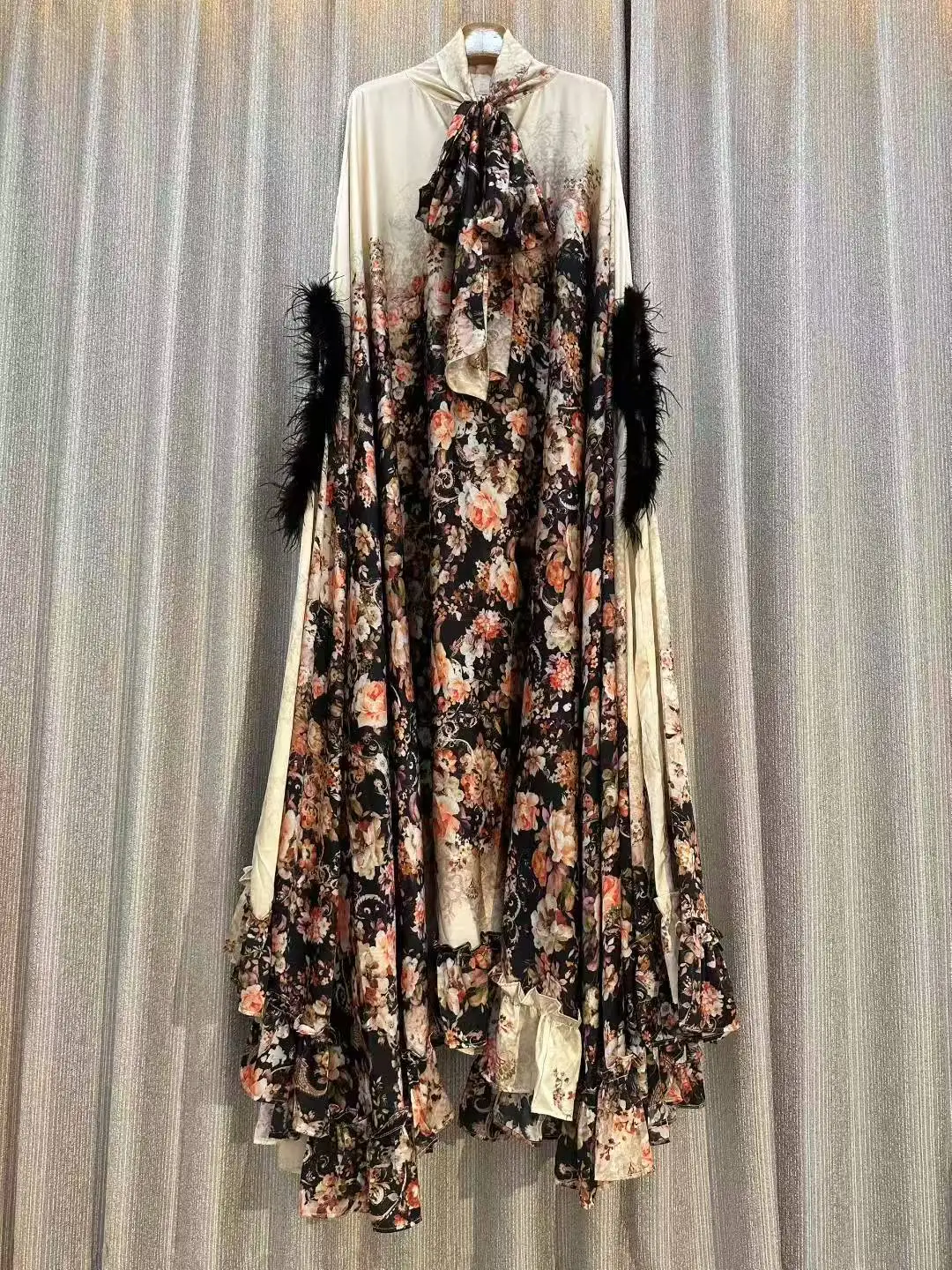 robe-d'automne-pour-femmes-nouvelle-mode-de-rue-legere-paresseuse-luxe-haut-sens-nœud-papillon-fourrure-patchwork-jupe-imprimee