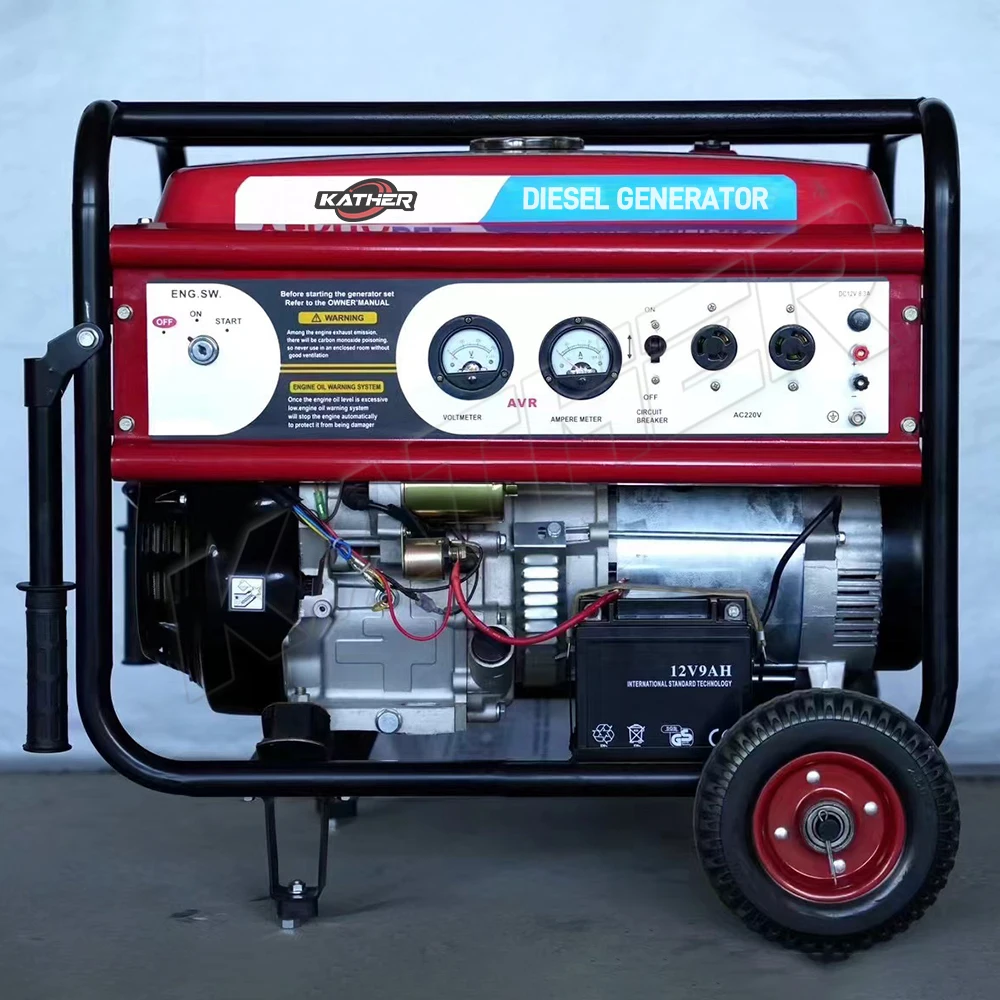 كاثر المحمولة مفتوحة الإطار مولد الديزل للاستخدام المنزلي 110 فولت-220 فولت-380 فولت 3kw 5kw 8kw 10kw 1/3 مولدات المرحلة المولدات #2