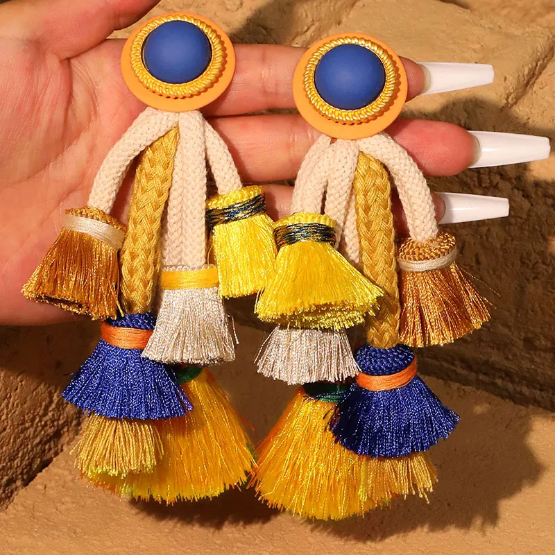 Statement Earrings Ropes&Tassels Dangle Exaggerated Earrings Handmade For Women Wedding Party Jewelry Dress Accessories