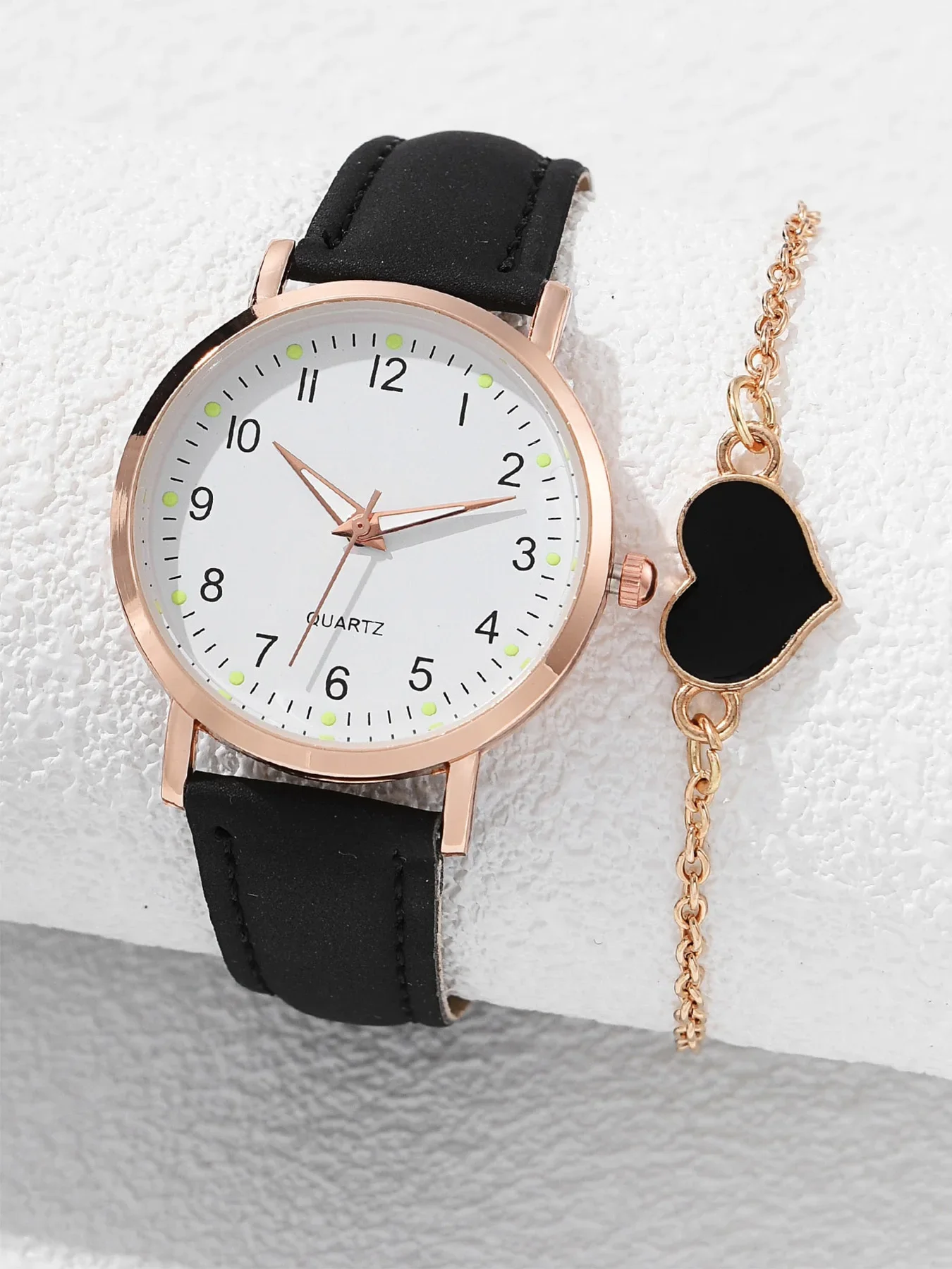 New minimalist digital student night light watch, small fresh frosted leather casual watch, women's quartz watch