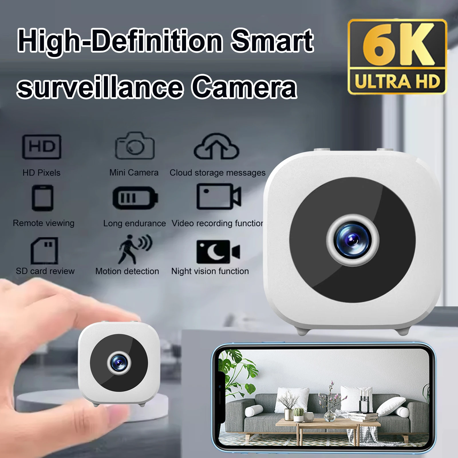 6K Mini Security Camera Wireless 2.4G WiFi Monitoring Security Protection Remote Night Vision Surveillance Smart Home 2026 NEW