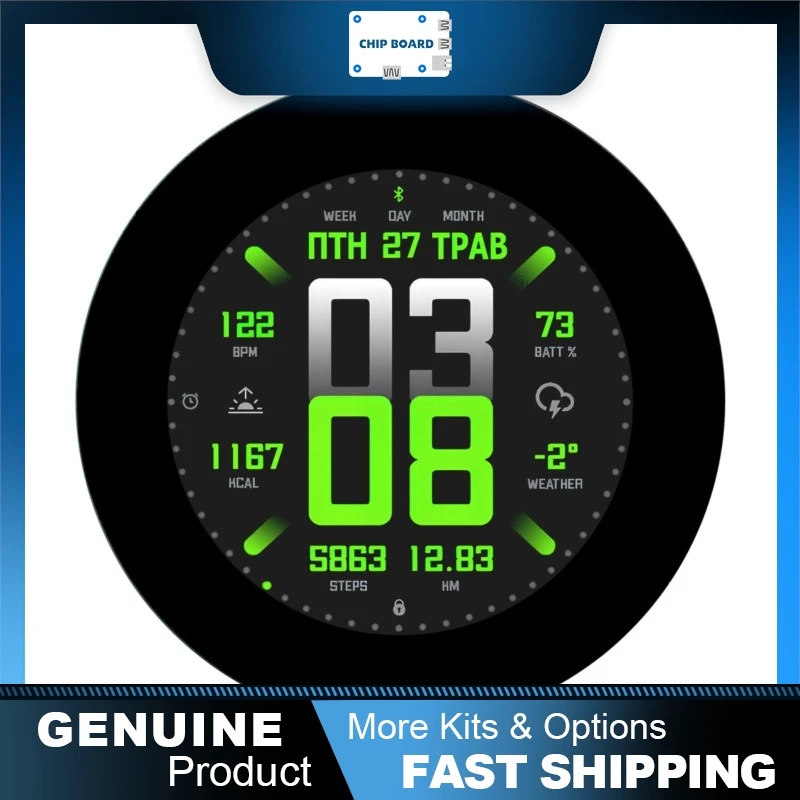 Waveshare ESP32-S3 لوحة Dev مستديرة تعمل باللمس مقاس 2.1 بوصة، شاشة IPS 480×480 مع معالج LX7 ثنائي النواة