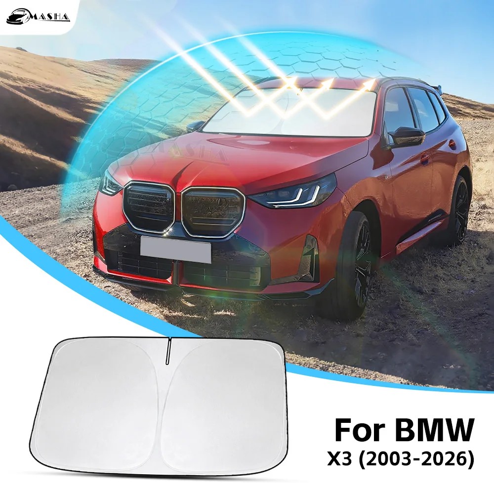 Car Windshield Sun Shade for BMW X3 E83 F25 G01 G45 2003-2025 2026 Reflector Sunshade Offers Protection Interior Accessories