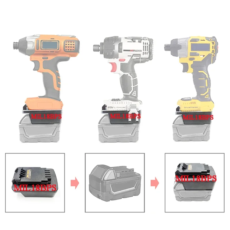 

DW20BPS MIL18BPS MT18BPS адаптер-конвертер для портер-кабеля Stanley Makita DeWalt Milwaukee Black + Decker 18 В инструменты