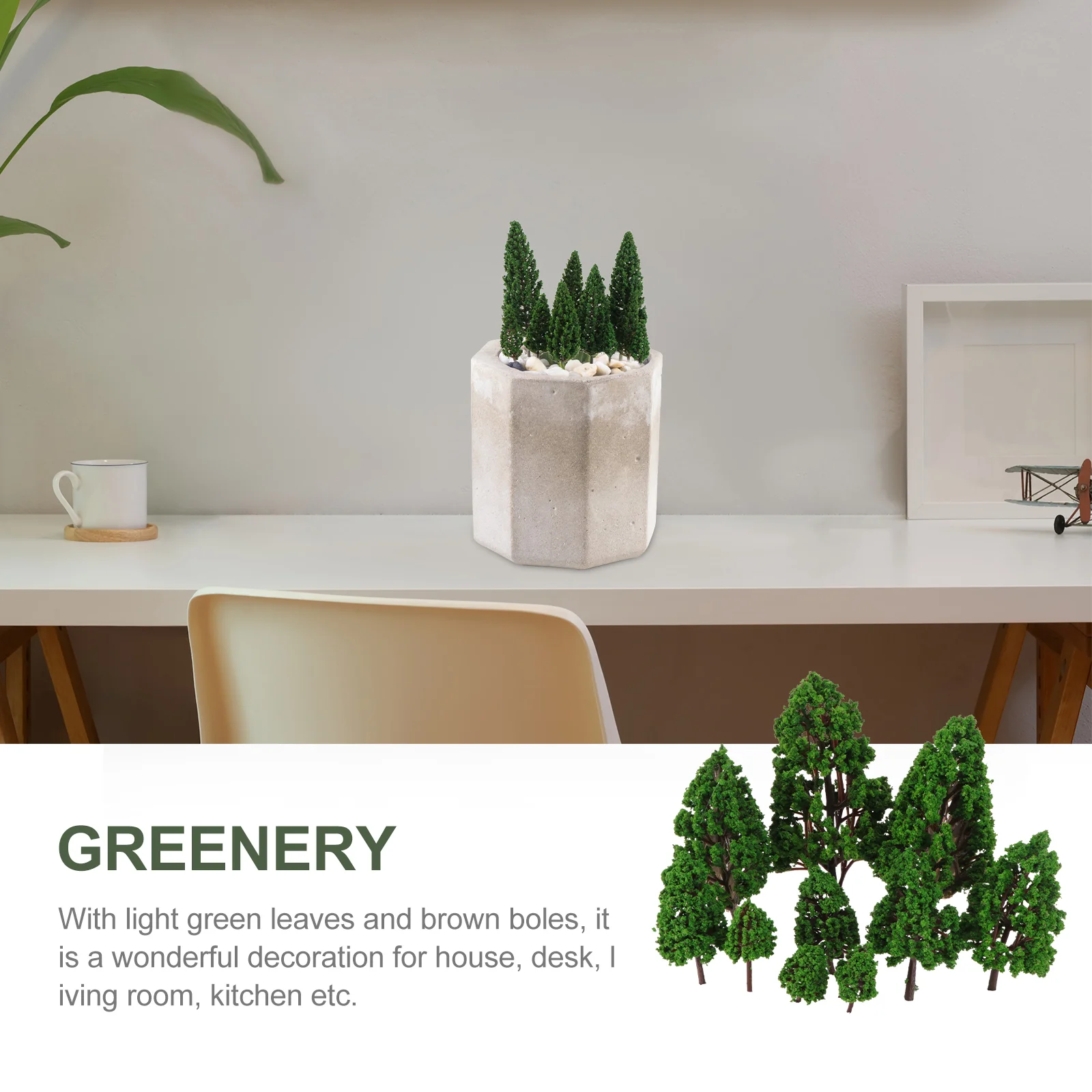 22 ชิ้น Miniature ภูมิทัศน์ต้นไม้ทิวทัศน์ชุดอุปกรณ์เสริม Border Greenery ตกแต่ง