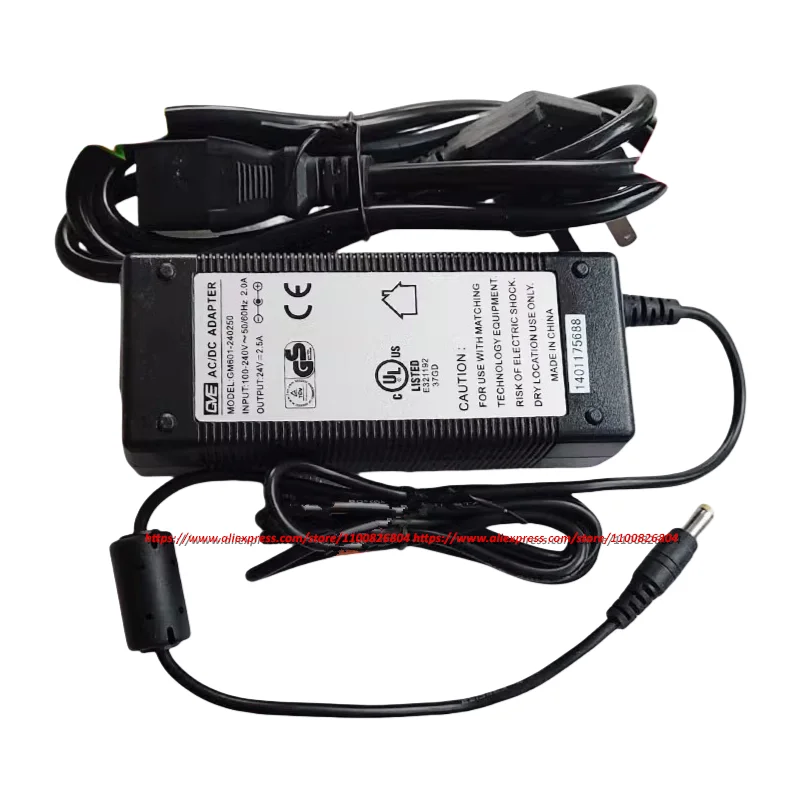 Genuine GVE GM601-240250 24V 2.5A 60W AC/DC Adapter Charger 5.5*2.5mm For GM60-240250-F Power Supply