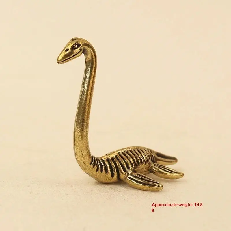 Brass Retro Mini Loch Ness Monster Statue Vintage Metal Figurine for Office Desktop Decor Home Shelf Ornament Unique Housewarmi